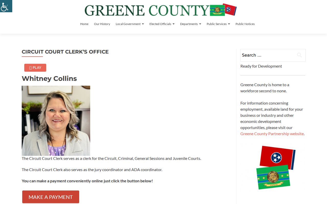 Greene County criminal court case records at the Circuit Court Clerk office