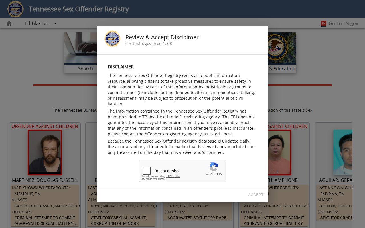 TBI search for a Greene County sex offender check