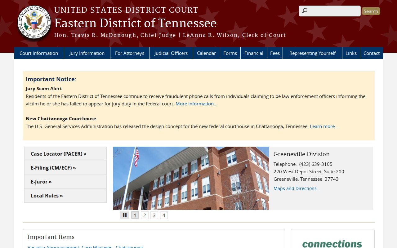 Greeneville criminal history Eastern District federal court layer