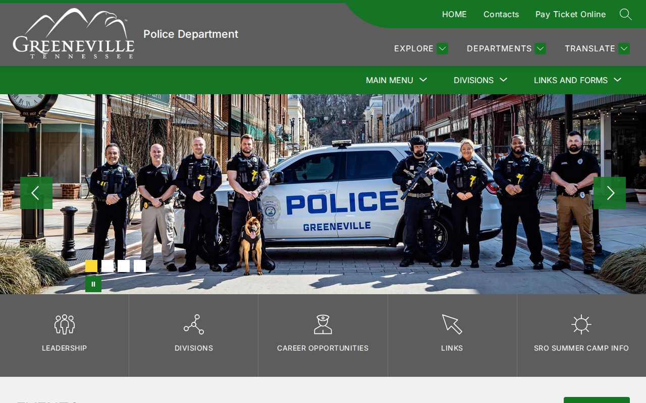 Greeneville criminal records Police Department official page