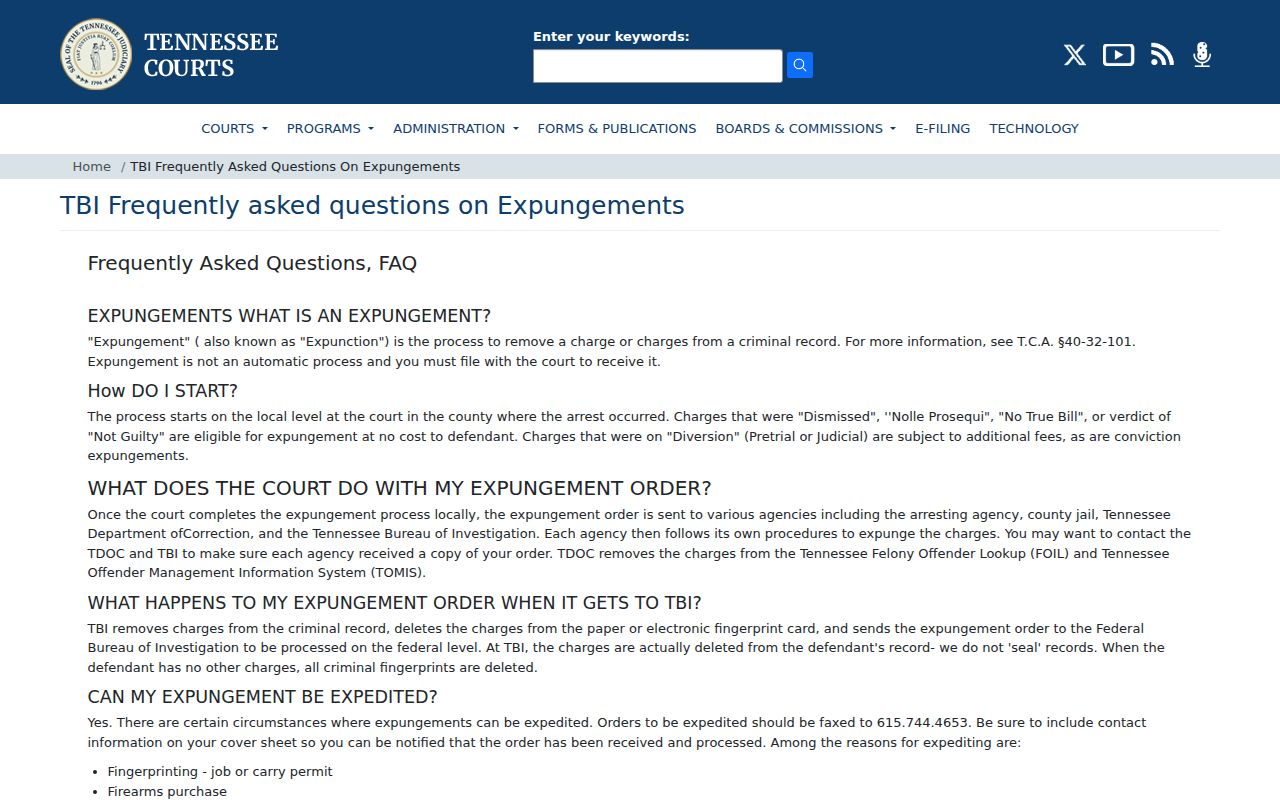 Greene County criminal record expungement processing page