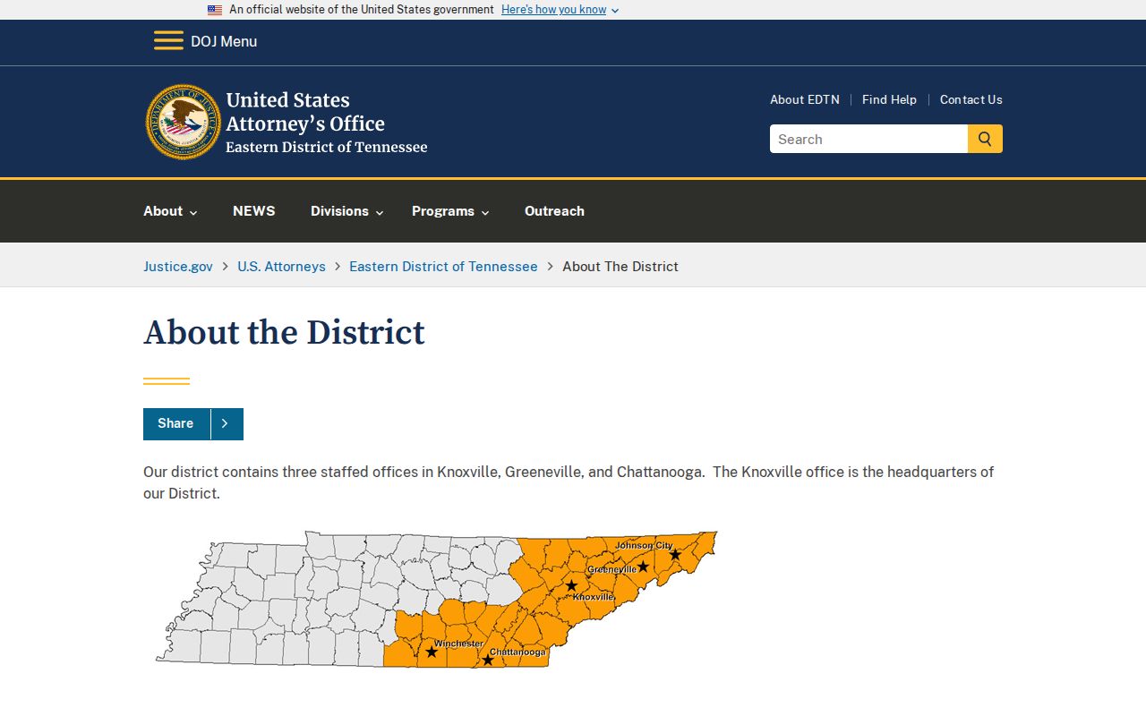 Tusculum criminal records Eastern District federal coverage